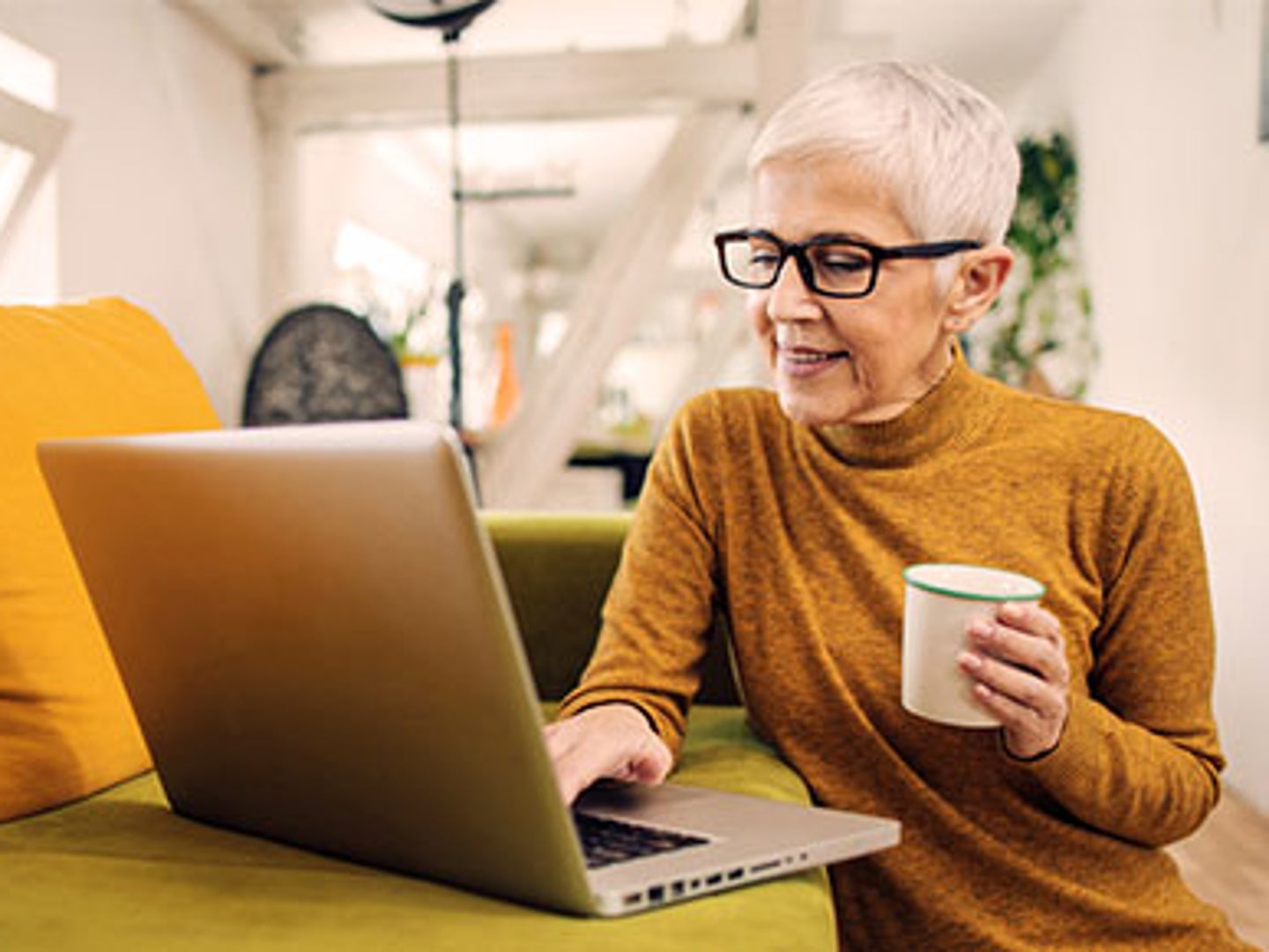 woman using laptop