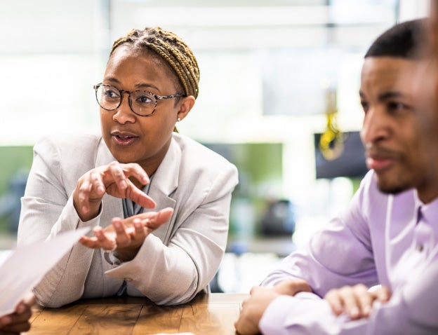two people in meeting