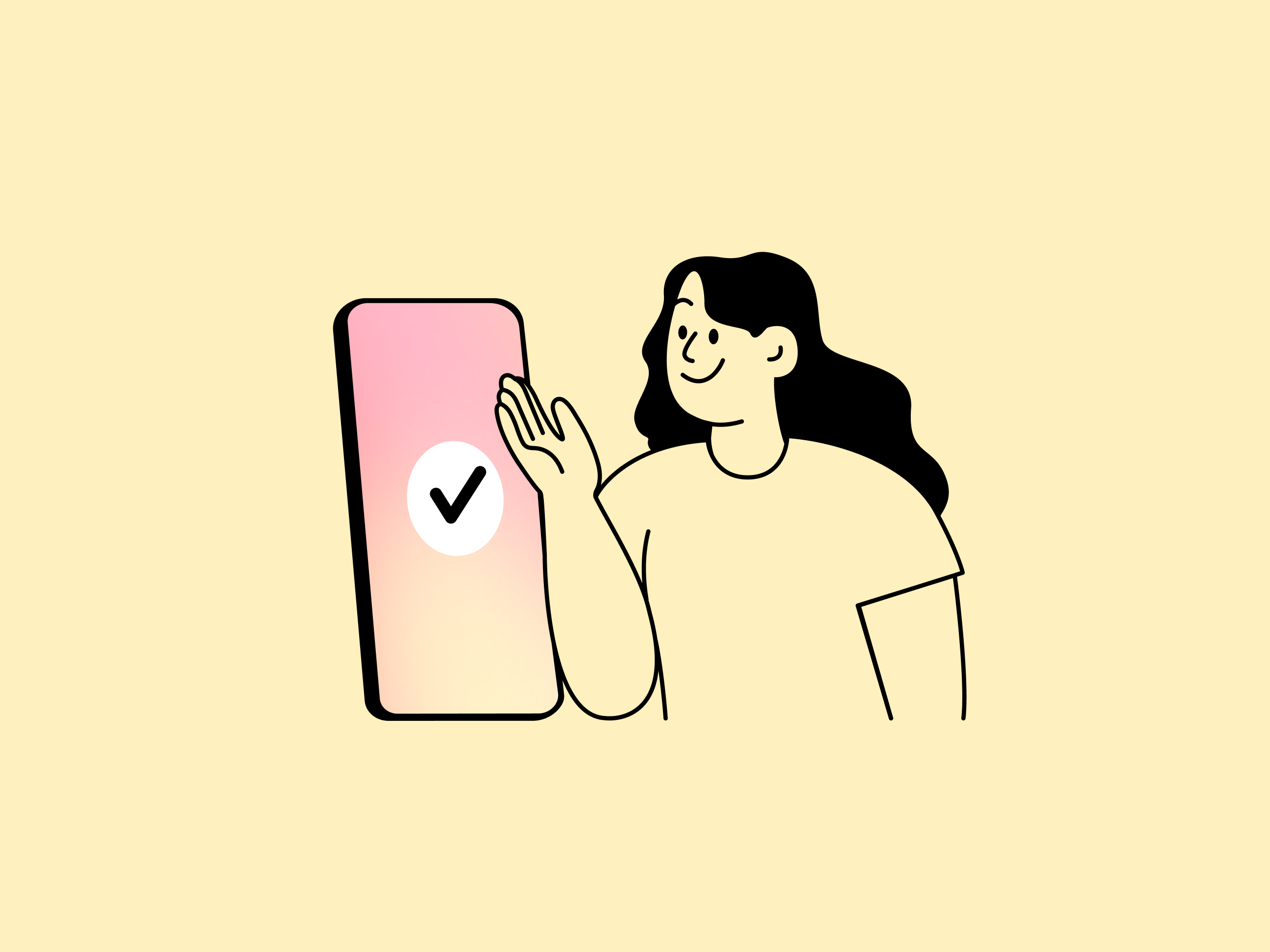 Illustration Person mit Online Banking Zugang