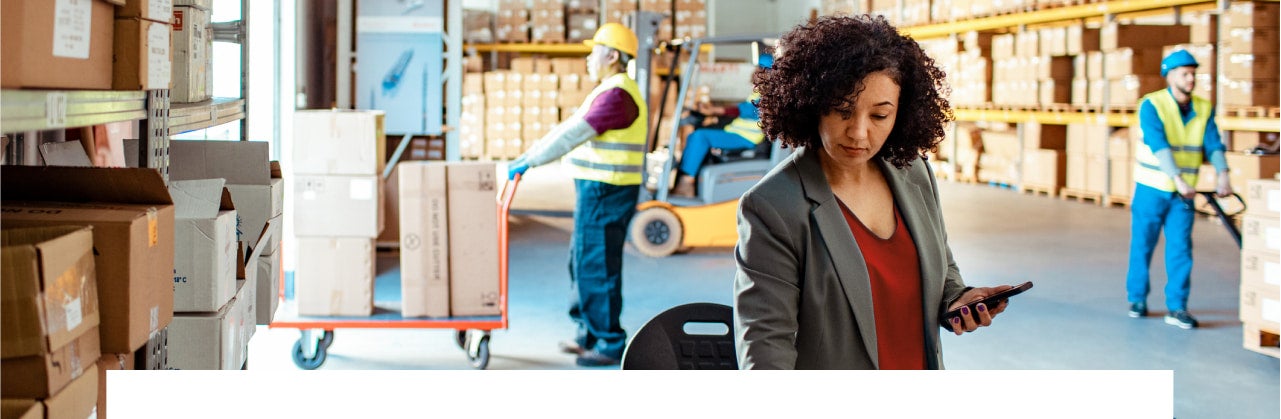 Woman working in warehouse