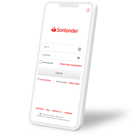 Santander Business Banking App on mobile device