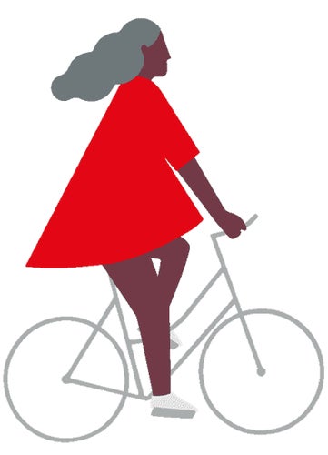 woman riding bike