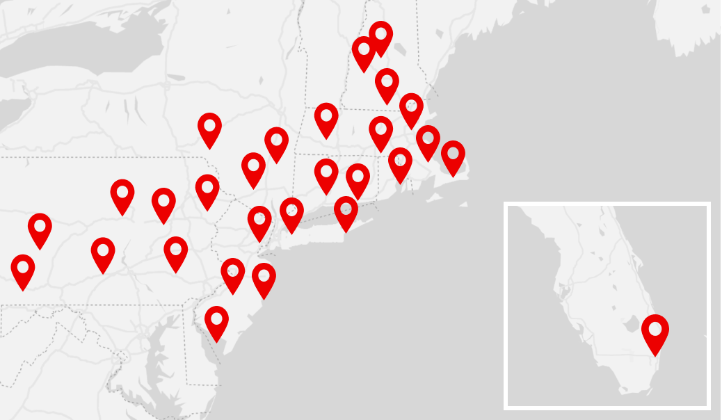 Map of branch locations