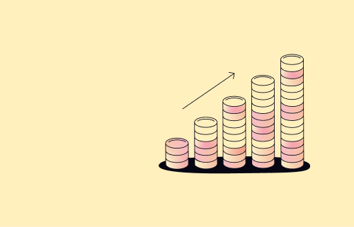 Illustration aufsteigende Münztürme