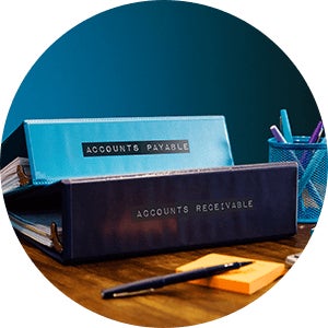 Binders on table